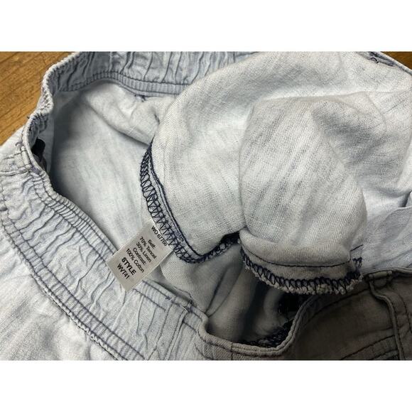 Michael Stars Pants Womens Small Blue Straight Linen Blend - Picture 5 of 9